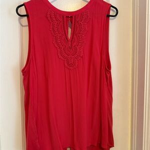 Daniel Rainn Red Embellished Blouse Relaxed Fit